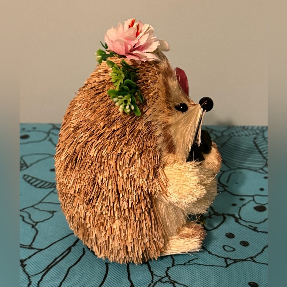 Hedgehog Woodland Bristle Sisal Straw Spring Easter Decor - Picture 4 of 7
